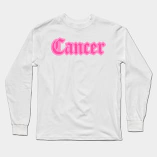 Cancer Zodiac Pink Astrology Aesthetic Long Sleeve T-Shirt